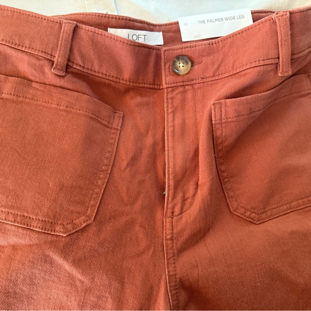 LOFT Rust Wide Leg Pants